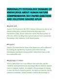 PERSONALITY PSYCHOLOGY DOMAINS OF&NewLine;KNOWLEDGE ABOUT HUMAN NATURE&NewLine;COMPREHENSIVE TEST PAPER QUESTIONS&NewLine;AND SOLUTIONS GRADED APLUS&NewLine;
