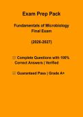 Fundamentals of Microbiology Final Exam Questions & Answers PDF &vert; Complete Practice Test &vert; Latest 2026&ndash;2027