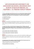 Advanced Health Assessment & Diagnostic Reasoning Test Bank &vert; 4th Edition &vert; Rhoads &vert; Chapters 1-18 &vert; Verified Newest Version