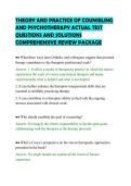 THEORY AND PRACTICE OF COUNSELING&NewLine;AND PSYCHOTHERAPY ACTUAL TEST&NewLine;QUESTIONS AND SOLUTIONS&NewLine;COMPREHENSIVE REVIEW PACKAGE