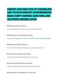 THEORY AND PRACTICE OF COUNSELING&NewLine;AND PSYCHOTHERAPY COMPREHENSIVE&NewLine;EXAM SCRIPT VERIFIED QUESTIONS AND&NewLine;SOLUTIONS GRADED APLUS&NewLine;