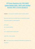 CFP Exam Questions ALL YOU NEED &lpar;Latest Update 2026 2027&rpar; with Verified Answers 100 - Correct -Grade A-&period;