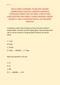 HESI A2 &lpar;MATH&comma; GRAMMAR&comma; VOCABULARY&comma; READING &NewLine;COMPREHENSION&comma; BIOLOGY&comma; CHEMISTRY&comma; ANATOMY & &NewLine;PHYSIOLOGY&rpar; NEWEST 2026 TEST BANK&vert; COMPLETE REAL &NewLine;EXAM QUESTIONS AND CORRECT VERIFIED ANSWERS&sol; ALREADY &NewLine;GRADED A&plus;&vert; HESI A2 ENTRANCE EXAM ALL SECTION &lpar;MOST &NewLine;REC