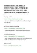 PHARMACOLOGY FOR NURSES&colon; A&NewLine;PATHOPHYSIOLOGICAL APPROACH BY&NewLine;MICHAEL ACTUAL EXAM PAPER 2026&NewLine;QUESTIONS WITH ANSWERS GRADED A&plus;