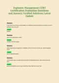 Explosive Management CERT&NewLine;Certification Evaluation Questions&NewLine;and Answers Verified Solutions Latest&NewLine;Update