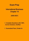 International Business Chapter 14 Exam Questions & Answers PDF &vert; Complete Practice Test &vert; Latest 2026&ndash;2027