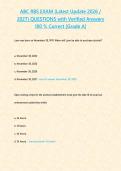 ABC RBS EXAM &lpar;Latest Update 2026 2027&rpar; QUESTIONS with Verified Answers 100 - Correct -Grade A-&period;