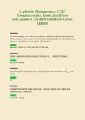 Explosive Management CERT&NewLine;Comprehensive Exam Questions&NewLine;and Answers Verified Solutions Latest&NewLine;Update