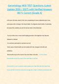 Gerontology HESI TEST Questions &lpar;Latest Update 2026 2027&rpar; with Verified Answers 100 - Correct -Grade A