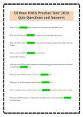 30 Hour OSHA Practice Test&colon; 2026&NewLine;Quiz Questions and Answers