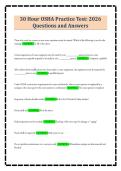 30 Hour OSHA Practice Test&colon; 2026&NewLine;Questions and Answers