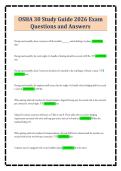 OSHA 30 Study Guide 2026 Exam&NewLine;Questions and Answers