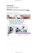 TEST BANK&lowbar;&lowbar;Massage Therapy&colon; Principles and Practice 7th Edition by Susan G&period; Salvo &comma; ISBN&colon; 9780323878159 &vert;Chapters 1-30 &lpar;Questions with Rationalized Answers&rpar;&vert; Guide A&plus;