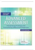 TEST BANK Advanced Assessment- Interpreting Findings and Formulating Differential Diagnoses &lpar;6th Edition&rpar; by Goolsby&semi; Grubbs