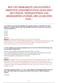 WGU C955 Probability and Statistics Objective Assessment Final Exam &vert; 2026-2027 Update &vert; Questions with Highlighted Correct Answers