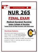 Ultimate NUR 265 Exam 1-4 and Final Exam - Medical-Surgical Nursing &vert; Complete Package Bundle