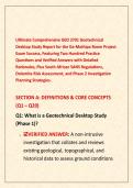 Ultimate Comprehensive GEO 3701 Geotechnical &NewLine;Desktop Study Report for the Ga-Mathipa Room Project &NewLine;Exam Success&comma; Featuring Two Hundred Practice &NewLine;Questions and Verified Answers with Detailed &NewLine;Rationales&comma; Plus South African SANS Regulations&comma; &NewLine;Dolomite