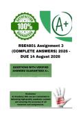 RSE4801 Assignment 3 &lpar;COMPLETE ANSWERS&rpar; 2026 - DUE 14 August 2026 &semi; 100&percnt; Correct solutions and explanations&period; 