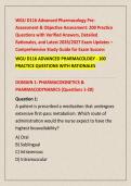 WGU D116 Advanced Pharmacology Pre&NewLine;Assessment & Objective Assessment&colon; 200 Practice &NewLine;Questions with Verified Answers&comma; Detailed &NewLine;Rationales&comma; and Latest 2026&sol;2027 Exam Updates &ndash; &NewLine;Comprehensive Study Guide for Exam Success
