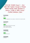 NUR 253&sol; NUR253 Exam 2 &ndash; &lpar;New 2026&sol; 2027 Update&rpar; Concepts of Mental Health Nursing Guide&vert; Questions & Answers &vert; Grade A&vert; 100&percnt; Correct &lpar;Verified Solutions&rpar;- Galen