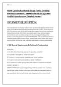 North Carolina Residential Single-Family Dwelling &NewLine;Electrical Contractor License Exam &lpar;SP-SFD&rpar; &vert; Latest &NewLine;Verified Questions and Detailed Answers 