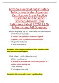 Arizona Municipal Public Safety Telecommunicator Advanced Certification Exam Questions&comma; Answers and Rationales 2027