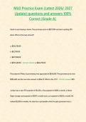 MLO Practice Exam &lpar;Latest 2026 2027 Update&rpar; questions and answers 100- Correct -Grade A