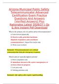 Arizona Municipal Public Safety Telecommunicator Advanced Certification Exam Questions&comma; Answers and Rationales 2027