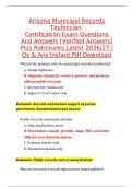 Arizona Municipal Records Technician Certification Exam Questions&comma; Answers and Rationales 2027