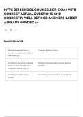 MTTC 051 SCHOOL COUNSELLOR EXAM WITH CORRECT ACTUAL QUESTIONS AND CORRECTLY WELL DEFINED ANSWERS LATEST ALREADY GRADED A&plus;