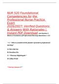 NUR 520 Foundational Competencies for the Professional Nurse Practice Exam Questions&comma; Answers and Rationales 2027