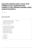 QUALTRICS CERTIFICATION L1 EXAM WITH CORRECT ACTUAL QUESTIONS AND CORRECTLY WELL DEFINED ANSWERS LATEST ALREADY GRADED A&plus;