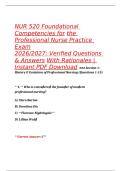 NUR 520 Foundational Competencies for the Professional Nurse Practice Exam Questions&comma; Answers and Rationales 2027&NewLine;