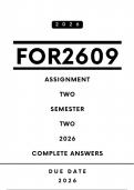FOR2609 Assignment 2 Answers - Semester 2 &comma; 2026 &vert;Due date 2026