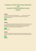 Commerce 1MA3 Final Exam Questions&NewLine;and&NewLine;Answers Verified Solutions Latest&NewLine;Update