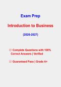 Introduction to Business Comprehensive Exam Questions & Answers &vert; Verified Answers &vert; 2026-2027 PDF