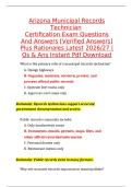 Arizona Municipal Records Technician Certification Exam Questions&comma; Answers and Rationales 2027