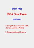 ISSA Certified Personal Trainer &lpar;CPT&rpar; Final Exam Questions & Verified Answers &vert; Latest 2026-2027 PDF