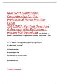 NUR 520 Foundational Competencies for the Professional Nurse Practice Exam Questions&comma; Answers and Rationales 2027