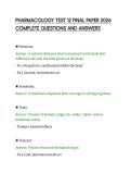 PHARMACOLOGY TEST 12 FINAL PAPER 2026&NewLine;COMPLETE QUESTIONS AND ANSWERS&NewLine;