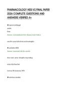 PHARMACOLOGY HESI V2 FINAL PAPER&NewLine;2026 COMPLETE QUESTIONS AND&NewLine;ANSWERS VERIFIED A&plus;&NewLine;
