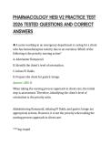 PHARMACOLOGY HESI V2 PRACTICE TEST&NewLine;2026 TESTED QUESTIONS AND CORRECT&NewLine;ANSWERS