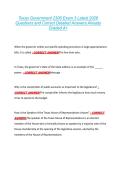 Texas Government 2306 Exam 3 Latest 2026 &NewLine;Questions and Correct Detailed Answers Already &NewLine;Graded A&plus; 