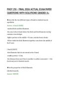 PHGY 215 &ndash; FINAL 2026 ACTUAL EXAM PAPER&NewLine;QUESTIONS WITH SOLUTIONS GRADED A&plus;&NewLine;