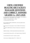 CHFM- Certified Healthcare Facility Manager questions and correct answers GRADED A&plus; 2025-2026
