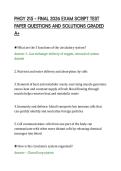 PHGY 215 &ndash; FINAL 2026 EXAM SCRIPT TEST&NewLine;PAPER QUESTIONS AND SOLUTIONS GRADED&NewLine;A&plus;