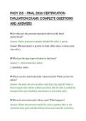 PHGY 215 &ndash; FINAL 2026 CERTIFICATION&NewLine;EVALUATION EXAMS COMPLETE QUESTIONS&NewLine;AND ANSWERS&NewLine;