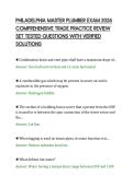 PHILADELPHIA MASTER PLUMBER EXAM 2026&NewLine;COMPREHENSIVE TRADE PRACTICE REVIEW&NewLine;SET TESTED QUESTIONS WITH VERIFIED&NewLine;SOLUTIONS&NewLine;