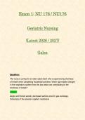 Exam 1&colon; NU 176 &sol; NU176 &lpar;Latest 2026 &sol; 2027&rpar; Geriatric Nursing &vert; 100&percnt; Correct Questions & Answers - Galen