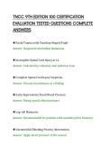 TNCC 9TH EDITION 100 CERTIFICATION&NewLine;EVALUATION TESTED QUESTIONS COMPLETE&NewLine;ANSWERS&NewLine;